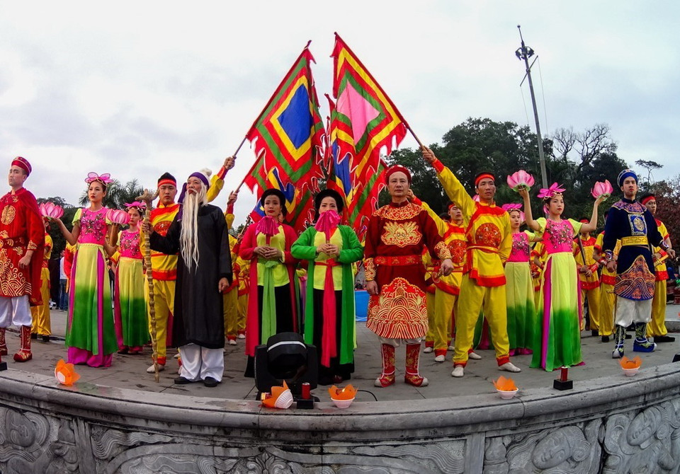 Chương trình nghệ thuật tại lễ hội. (Ảnh: Trung Nguyên/TTXVN)