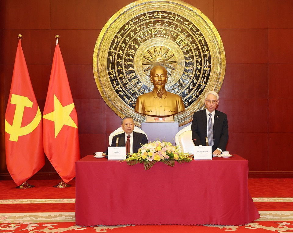 Đại sứ Việt Nam tại Trung Quốc Phạm Sao Mai phát biểu. (Ảnh: Trí Dũng/TTXVN)