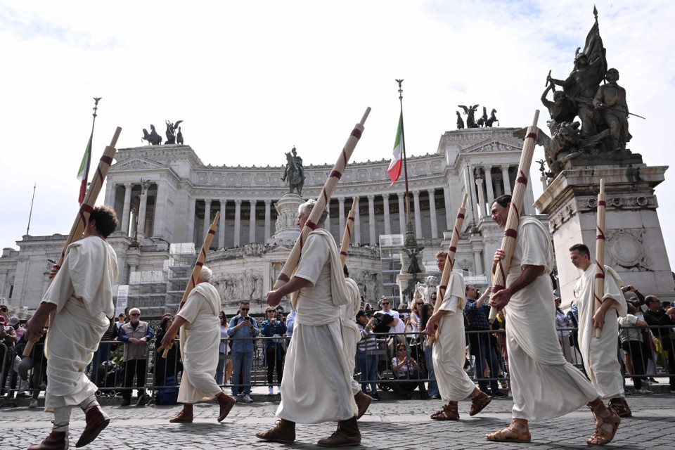 Thành phố Rome, thủ đô của Italy đã bước sang tuổi thứ 2776, sau khi được Romulus, vị Vua đầu tiên của Vương quốc La Mã thành lập vào ngày 21/4 năm 753 trước Công nguyên. (Ảnh: THX/TTXVN) 