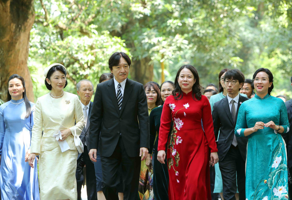 Hoàng Thái tử Nhật Bản Akishino và Công nương Kiko thăm chính thức Việt Nam vào dịp hai nước kỷ niệm 50 năm ngày thiết lập quan hệ ngoại giao (21/9/1973-21/9/2023). (Ảnh: An Đăng/TTXVN)