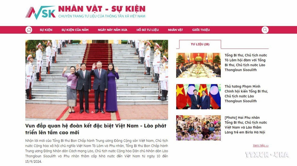 TTXVN đã cho ra mắt các chuyên trang thông tin về chính sách, sự kiện, các vấn đề thời sự được quan tâm..., thể hiện thông tin theo hướng đa loại hình, đa nền tảng, đáp ứng yêu cầu ngày càng cao của công chúng. (Ảnh: Trang thông tin nvsk.vnanet.vn của TTXVN)