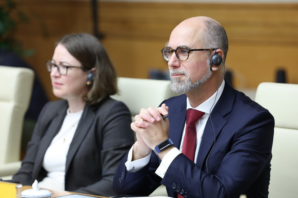 Các đại sứ, đại diện Tổ chức quốc tế tham dự Diễn đàn Kinh tế hợp tác, Hợp tác xã năm 2024. (Ảnh: Dương Giang/TTXVN)