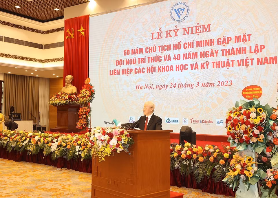 Tổng Bí thư Nguyễn Phú Trọng phát biểu chỉ đạo. (Ảnh: Trí Dũng/TTXVN)