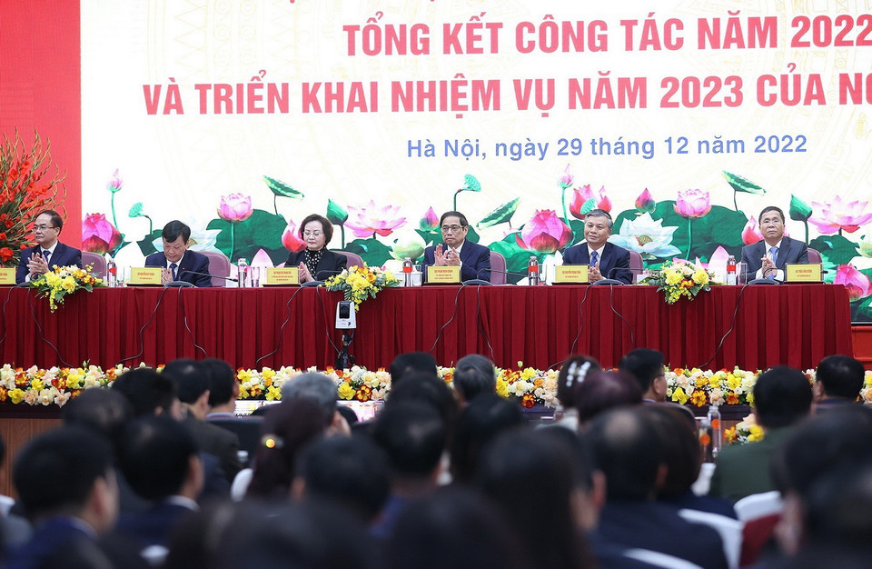 Thủ tướng Phạm Minh Chính tại Hội nghị. (Ảnh: Dương Giang/TTXVN)