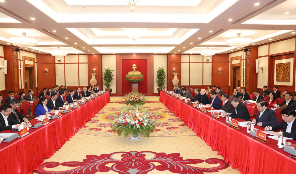 Quang cảnh buổi làm việc. (Ảnh: Phương Hoa/TTXVN)