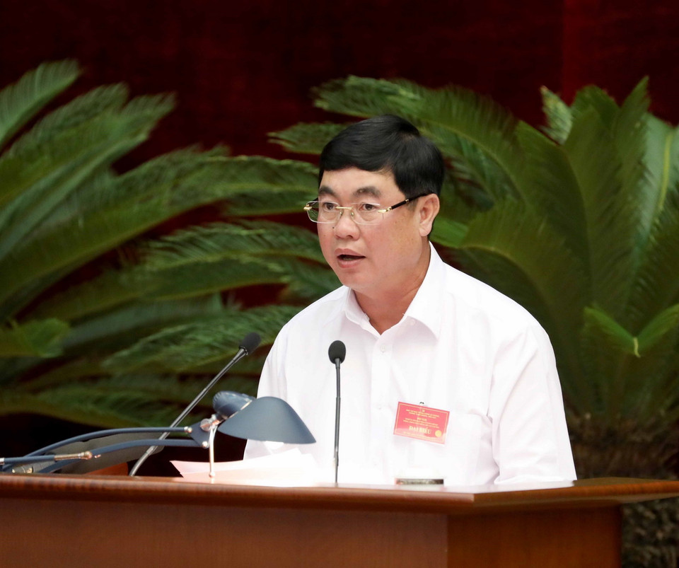 Ông Trần Đình Văn, Phó Bí thư Tỉnh ủy Lâm Đồng tham luận. (Ảnh: Phương Hoa/TTXVN)