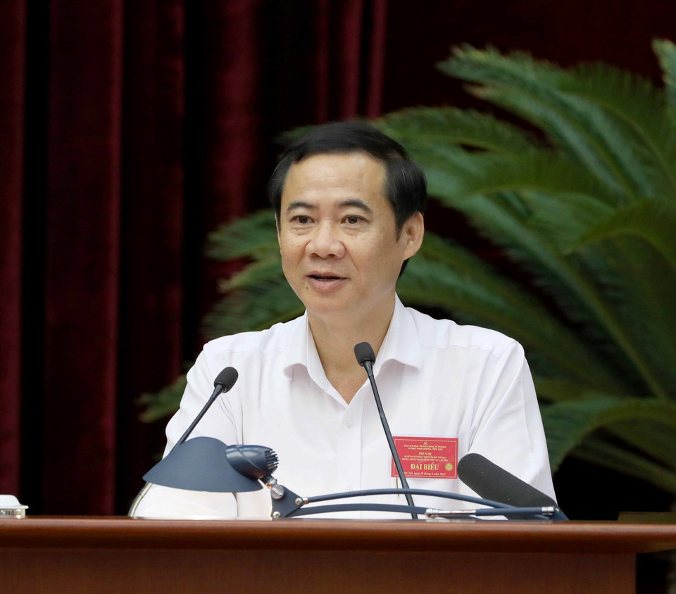 Ông Nguyễn Thái Học, Phó Trưởng Ban Nội chính Trung ương phát biểu tại Hội nghị. (Ảnh: Phương Hoa/TTXVN)