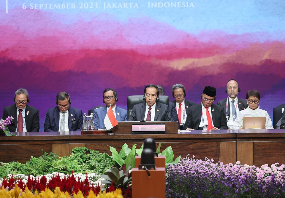 Tổng thống Indonesia Joko Widodo phát biểu khai mạc. (Ảnh: Dương Giang/TTXVN)