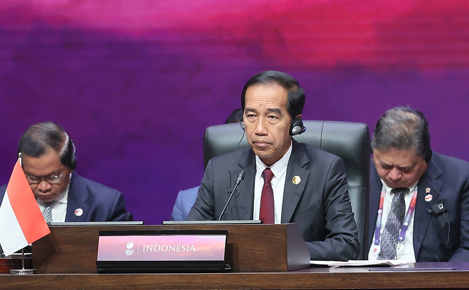 Tổng thống Indonesia Joko Widodo phát biểu khai mạc. (Ảnh: Dương Giang/TTXVN)