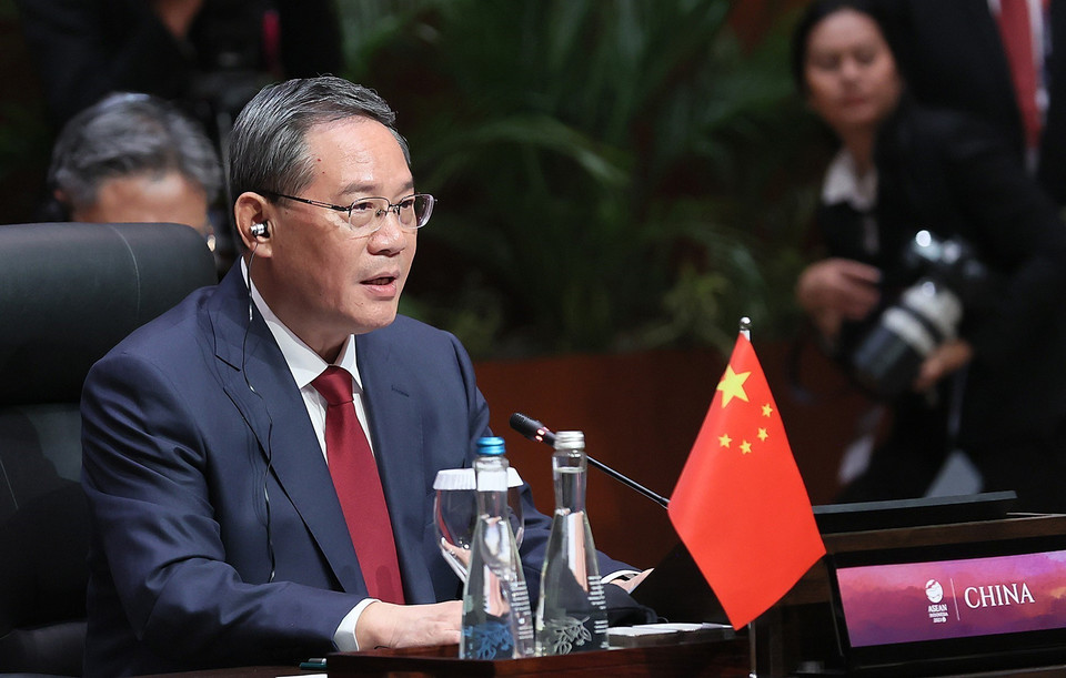 Thủ tướng Trung Quốc Lý Cường phát biểu. (Ảnh: Dương Giang/TTXVN)