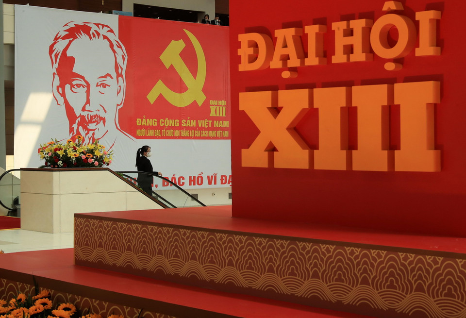 Hình ảnh Chủ tịch Hồ Chí Minh tại Đại hội đại biểu toàn quốc lần thứ XIII của Đảng. (Ảnh: TTXVN)