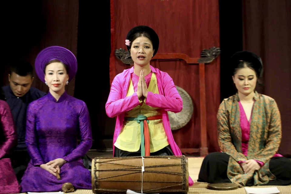  Các nghệ sỹ biểu diễn tại chương trình. (Ảnh: Tuấn Đức/TTXVN)