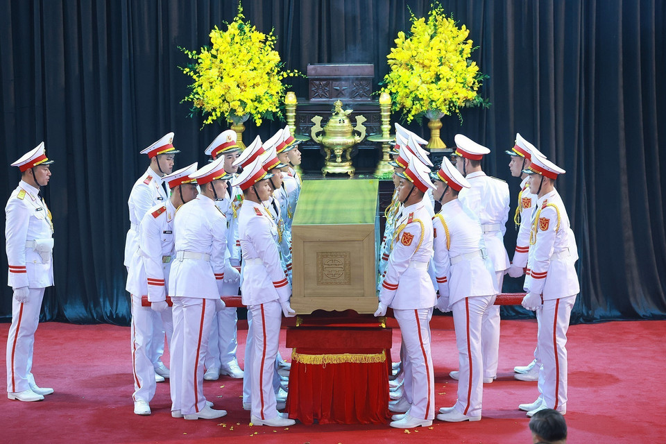 Lễ di quan Tổng Bí thư Nguyễn Phú Trọng. (Ảnh: TTXVN)