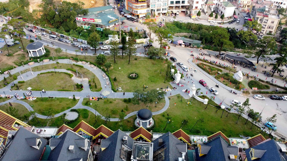 Công viên trung tâm Tam Đảo trong ngày Quốc khánh 2/9/2020. (Ảnh: Huy Hùng/TTXVN)