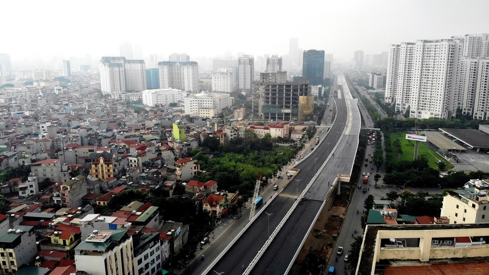 Dự án khởi công từ tháng 5/2018, sẽ hoàn tất phần thi công xây dựng trong tháng Chín này, hoàn thành mọi hạng mục vào ngày 30/9 tới và sẵn sàng thông xe trước ngày 10/10. (Ảnh: Danh Lam/TTXVN)