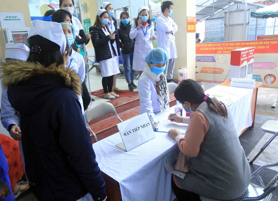 Bệnh viện Phụ sản Hải Phòng bắt đầu tiếp nhận bệnh nhân ngay sau khi được gỡ phong tỏa. (Ảnh: An Đăng/TTXVN)