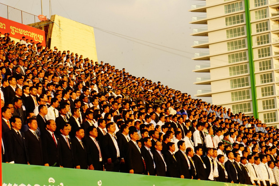 Các đại biểu tại lễ kỷ niệm. (Ảnh: Nhóm P/v TTXVN tại Campuchia)