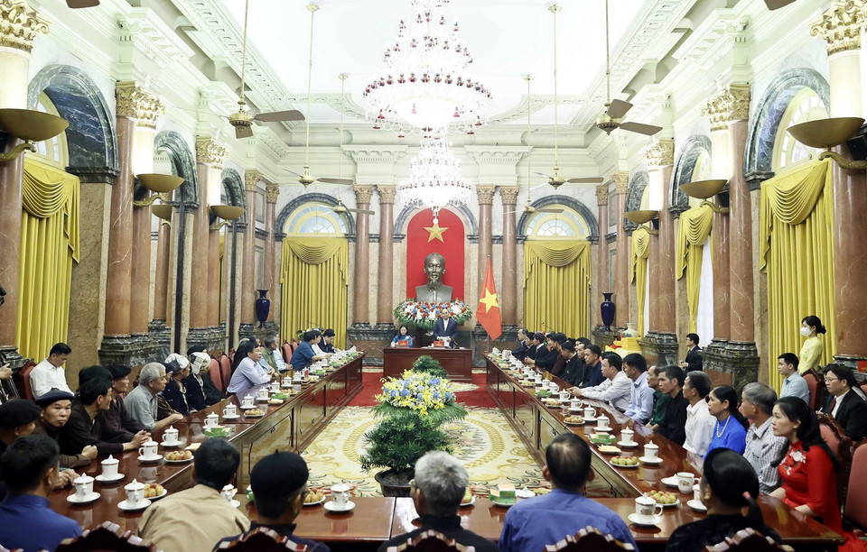 Quang cảnh buổi tiếp. (Ảnh: Thống Nhất/TTXVN)