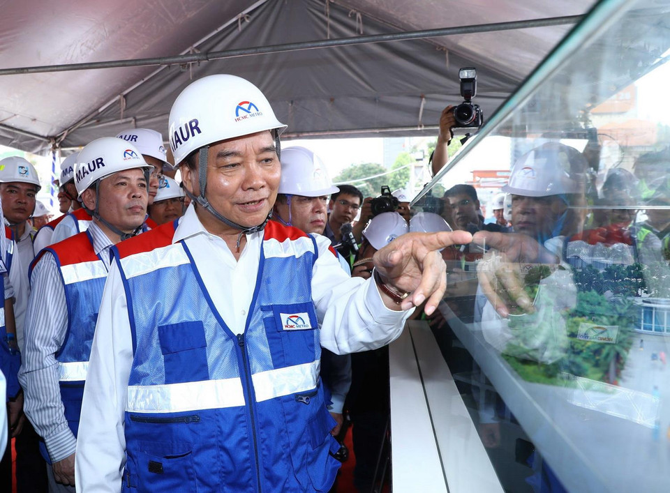 Dự án metro số 1 có bốn gói thầu chính sử dụng vốn vay ODA từ Cơ quan Hợp tác quốc tế Nhật Bản (JICA) và vốn đối ứng của thành phố, bao gồm ba gói thầu xây dựng và một gói thầu cơ điện. (Ảnh: Thống Nhất/TTXVN)