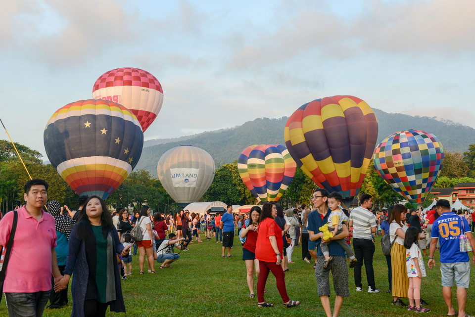 Lễ hội khinh khí cầu diễn ra trong hai ngày 9-10/2 ở Penang, Malaysia. (Nguồn: THX/TTXVN)
