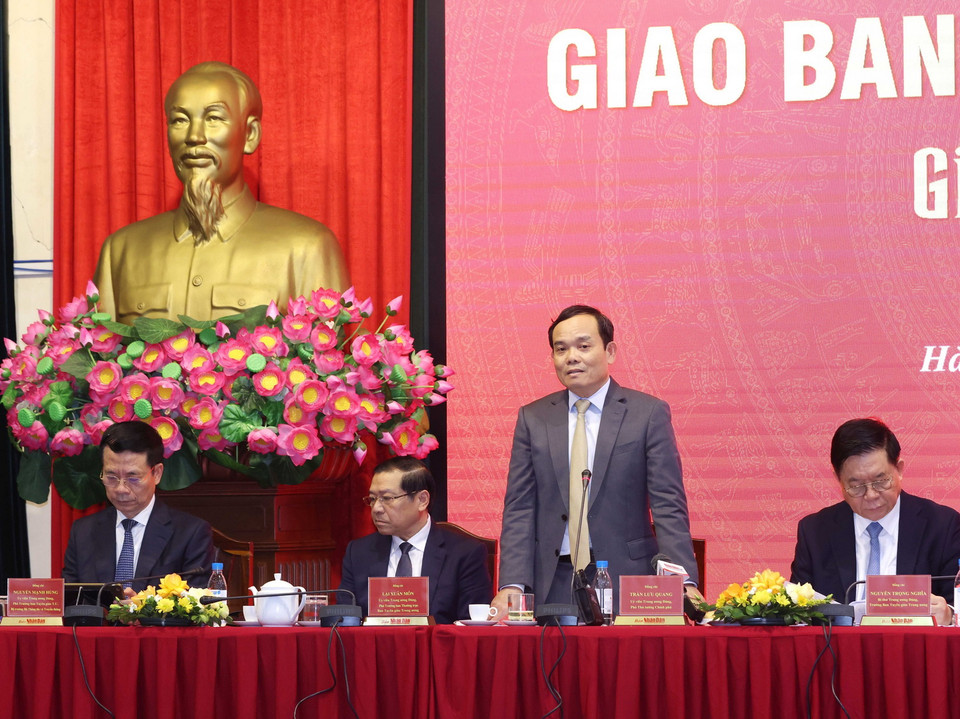 Ủy viên Trung ương Đảng, Phó Thủ tướng Trần Lưu Quang phát biểu tại Hội nghị. (Ảnh: Phương Hoa/TTXVN)