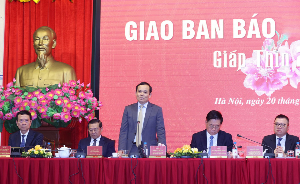Ủy viên Trung ương Đảng, Phó Thủ tướng Trần Lưu Quang phát biểu tại Hội nghị. (Ảnh: Phương Hoa/TTXVN)