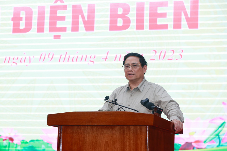 Thủ tướng Phạm Minh Chính kết luận buổi làm việc. (Ảnh: Dương Giang/TTXVN)