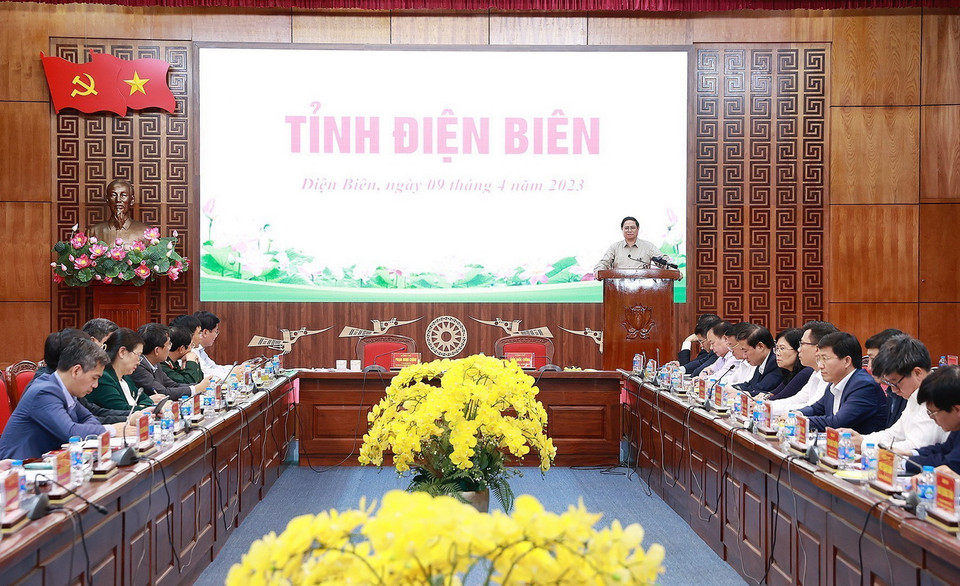 Thủ tướng Phạm Minh Chính kết luận buổi làm việc. (Ảnh: Dương Giang/TTXVN)