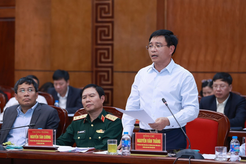 Bộ trưởng Bộ Giao thông Vận tải Nguyễn Văn Thắng phát biểu. (Ảnh: Dương Giang/TTXVN)