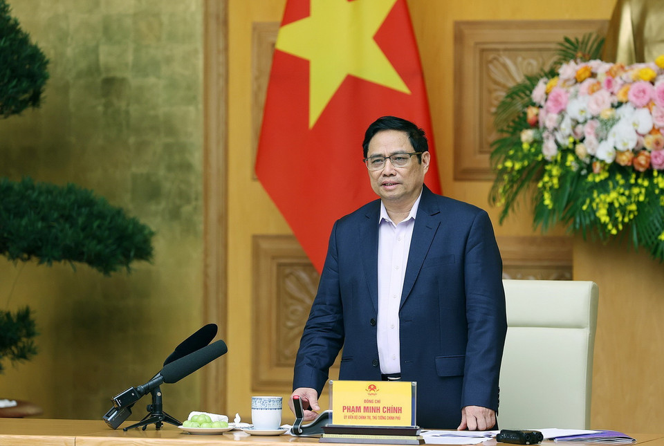  Chiều 22/3, tại Hà Nội, Thủ tướng Phạm Minh Chính làm việc với Trung ương Hội Người cao tuổi Việt Nam. (Ảnh: Dương Giang/TTXVN)