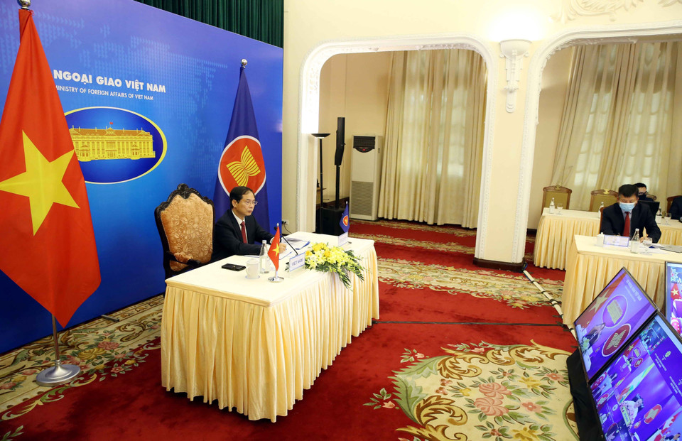 Các Bộ trưởng sẽ xem xét, thông qua nhiều văn kiện quan trọng tại Hội nghị Bộ trưởng Ngoại giao ASEAN lần thứ 54. (Ảnh: Phạm Kiên/TTXVN)