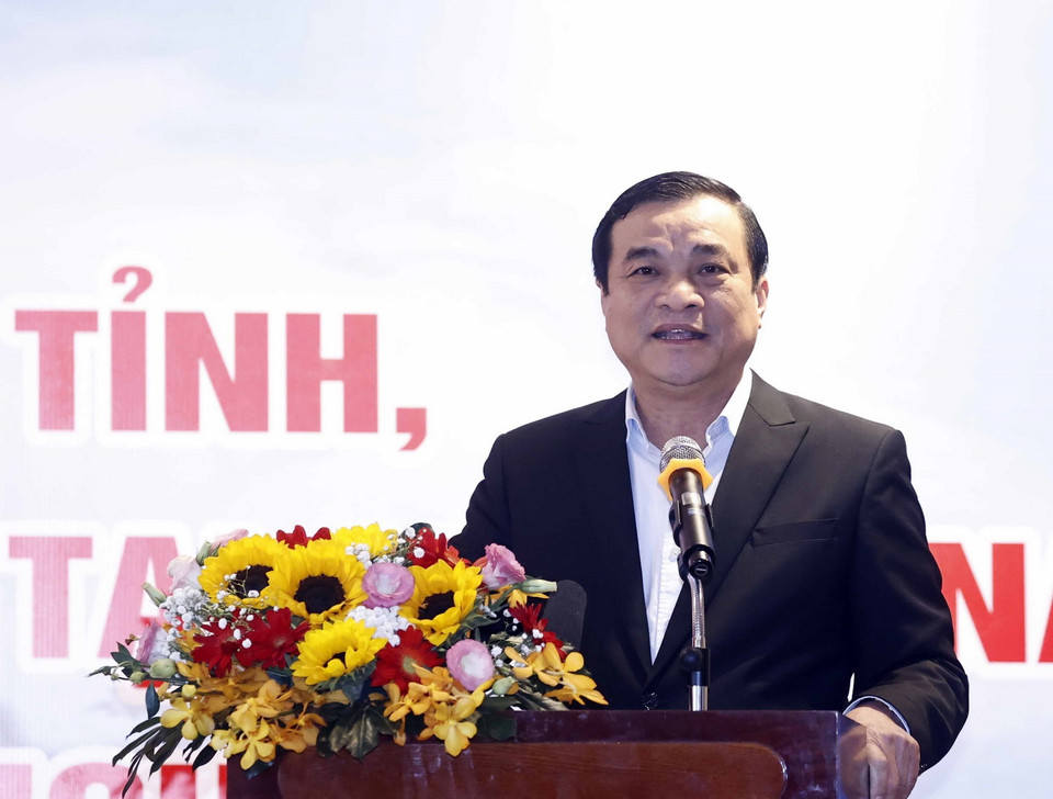 Ông Phan Việt Cường, Ủy viên Trung ương Đảng, Bí thư tỉnh ủy Quảng Nam phát biểu. (Ảnh: Thống Nhất/TTXVN)