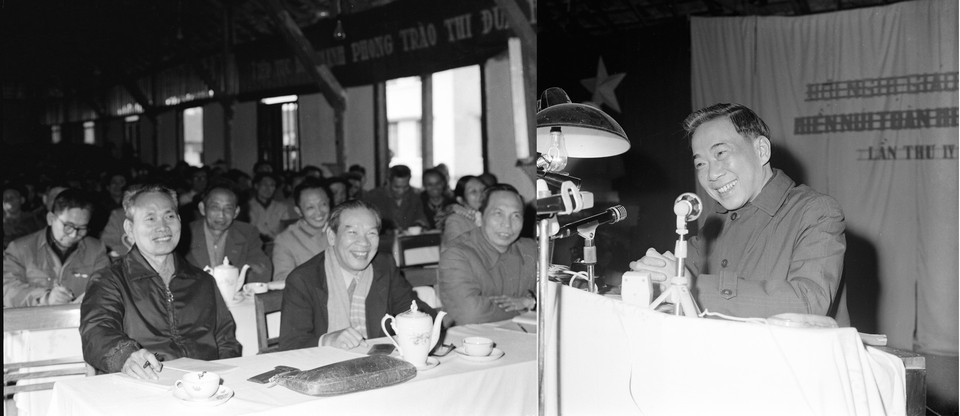 Các phong trào văn hóa-văn nghệ phát triển mạnh; công tác xây dựng Đảng về tư tưởng kịp thời chuyển hướng để bảo đảm yêu cầu lãnh đạo quân dân ta thực hiện tốt những nhiệm vụ cấp bách của miền Bắc: tăng cường hơn nữa công tác giáo dục đảng viên, học tập kết hợp chặt chẽ với phê bình và tự phê bình, phát huy tính tiền phong, gương mẫu. Trong ảnh: Đồng chí Tố Hữu, Bí thư Trung ương Đảng, Trưởng Ban Tuyên giáo Trung ương nói chuyện tại Hội nghị giáo dục miền núi toàn miền Bắc lần thứ 4, từ 10-15/12/1973, tại Bắc Thái. (Ảnh: TTXVN)