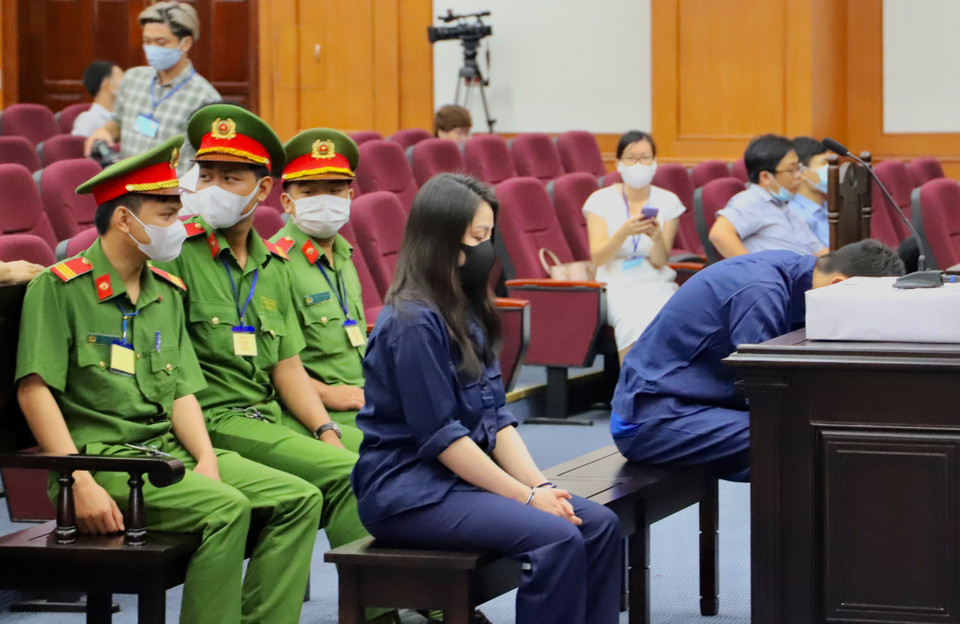 Bị cáo Nguyễn Võ Quỳnh Trang tại Tòa. (Ảnh: Hồng Giang/TTXVN)