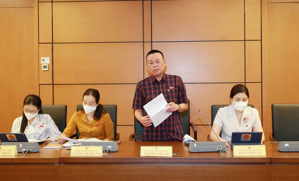 Đại biểu Quốc hội tỉnh Bắc Ninh Nguyễn Như So thảo luận tại tổ. (Ảnh: Phương Hoa/TTXVN)