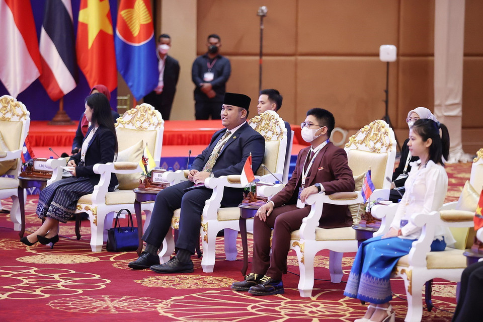 Đại diện thanh niên ASEAN tham gia buổi đối thoại. (Ảnh: Dương Giang/TTXVN)