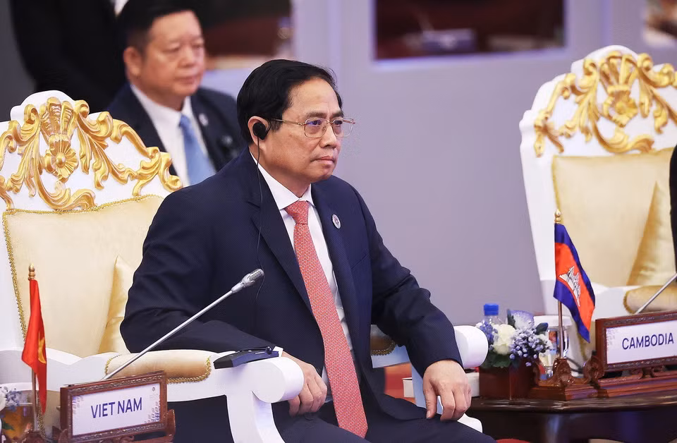 Thủ tướng Phạm Minh Chính tại buổi đối thoại. (Ảnh: Dương Giang/TTXVN)
