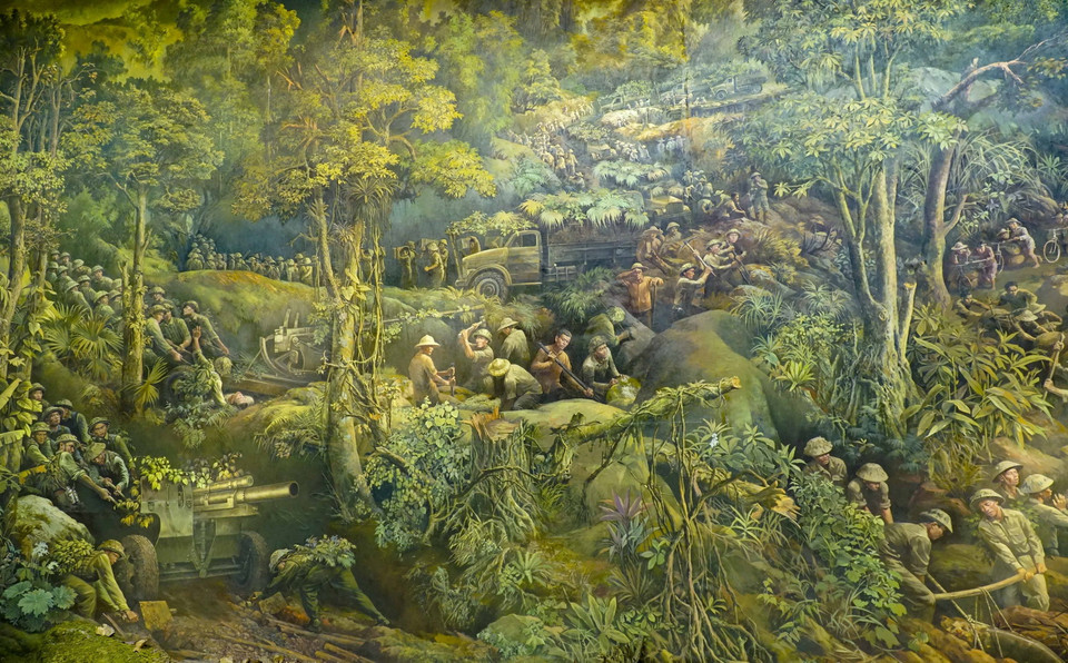 Một phân đoạn trong bức tranh. (Ảnh: Xuân Tư/TTXVN)