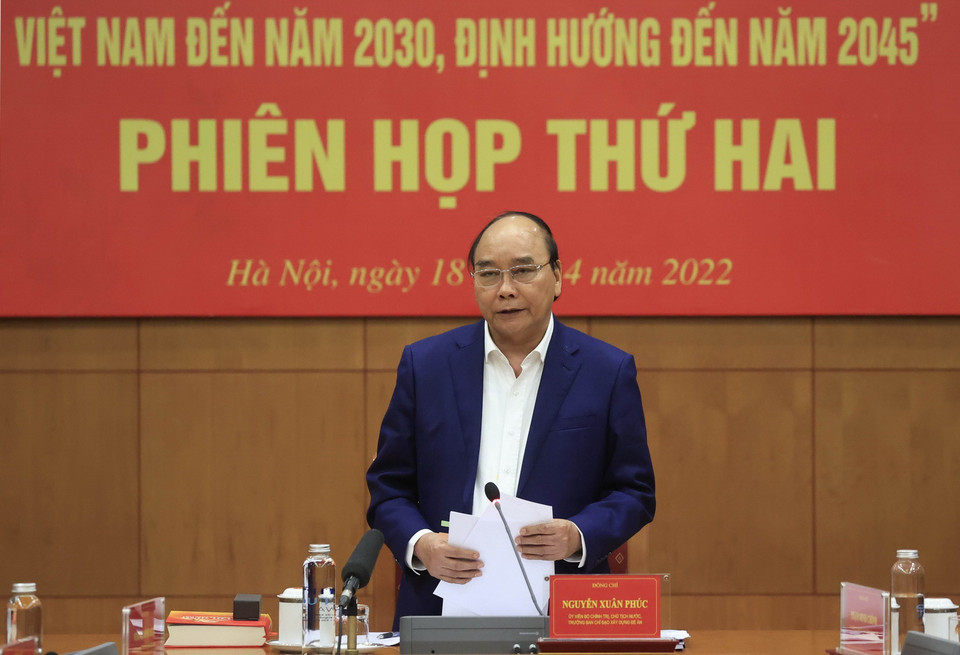 Chủ tịch nước Nguyễn Xuân Phúc phát biểu. (Ảnh: Thống Nhất/TTXVN)