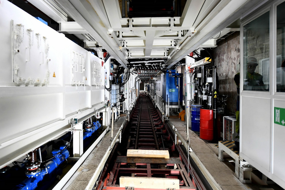 Công tác SAT được tiến hành tại công trường nhà Ga S9-Kim Mã của dự án. (Ảnh: TTXVN)