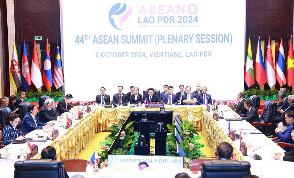 Phiên toàn thể Hội nghị Cấp cao ASEAN lần thứ 44, tại Vientiane, Lào. (Ảnh: Dương Giang/TTXVN)