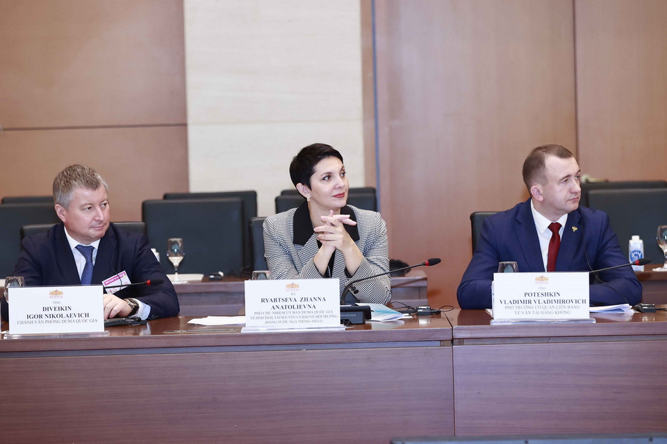 Đại biểu đoàn Liên bang Nga dự Phiên họp. (Ảnh: Doãn Tấn/TTXVN)