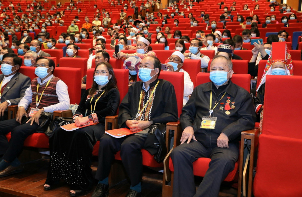 Các đại biểu dự Đại hội đại biểu toàn quốc các dân tộc thiểu số Việt Nam lần thứ II. (Ảnh: Văn Điệp/TTXVN)