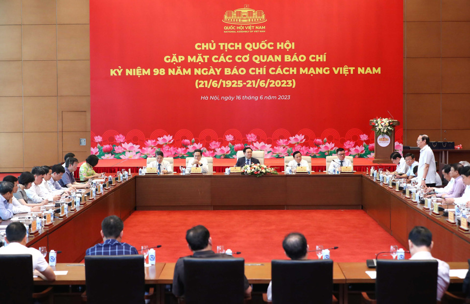 Quang cảnh buổi gặp mặt. (Ảnh: An Đăng/TTXVN)