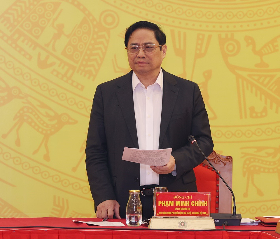  Thủ tướng Chính phủ Phạm Minh Chính phát biểu tại hội nghị. (Ảnh: Trí Dũng/TTXVN)