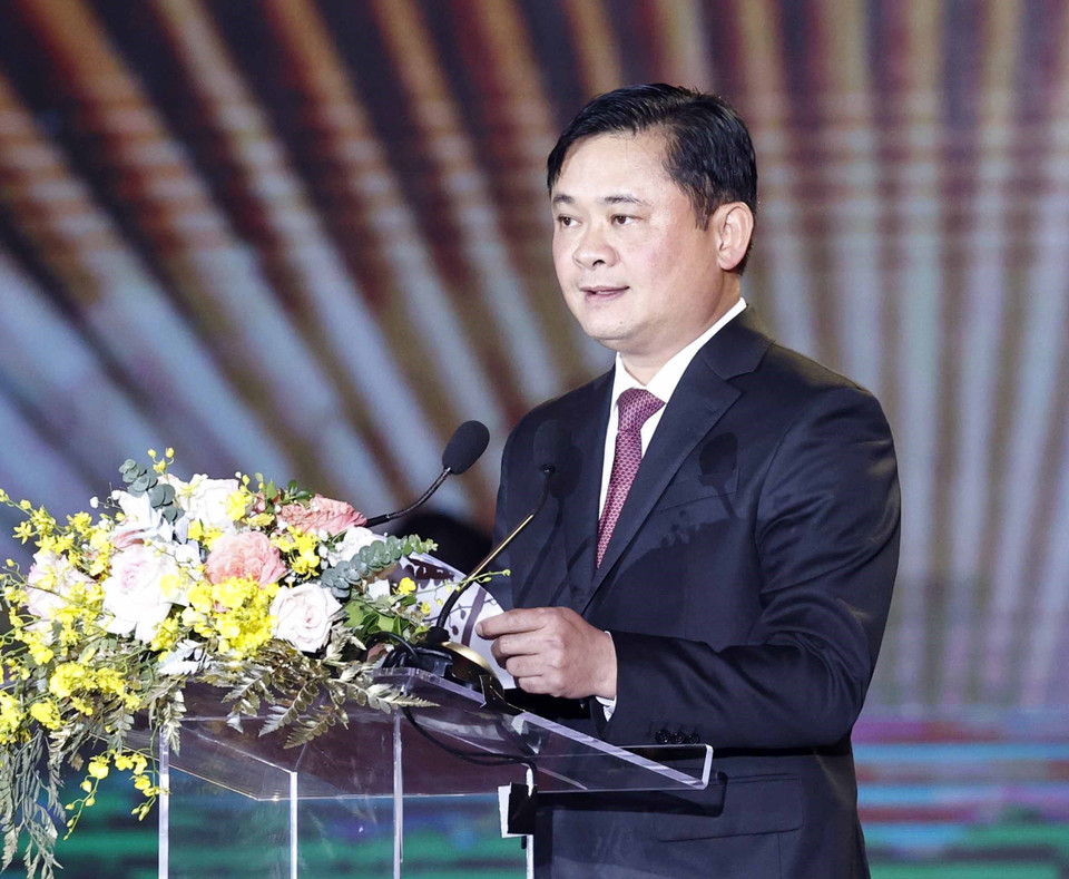 Bí thư Tỉnh ủy Nghệ An Thái Thanh Quý phát biểu tại buổi Lễ. (Ảnh: Thống Nhất/TTXVN)