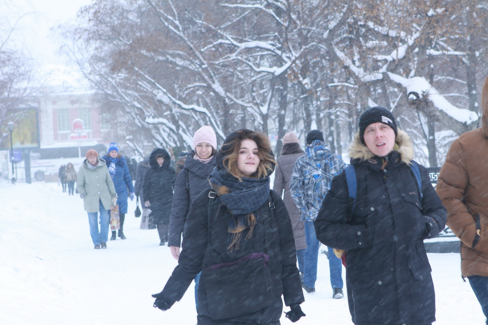 Năm nay, do chu trình biến đổi khí hậu, mùa đông đến muộn hơn với người dân Siberia. Càng gần dịp Năm mới, mùa đông mới thực sự trở lại với người dân Siberia. (Ảnh: Trần Hiếu/TTXVN)