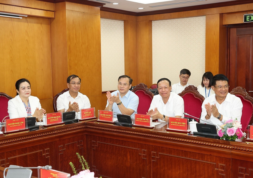 Các lãnh đạo Đảng, Nhà nước và cán bộ lãnh đạo các cơ quan Nội chính Trung ương. (Ảnh: Trí Dũng/TTXVN)