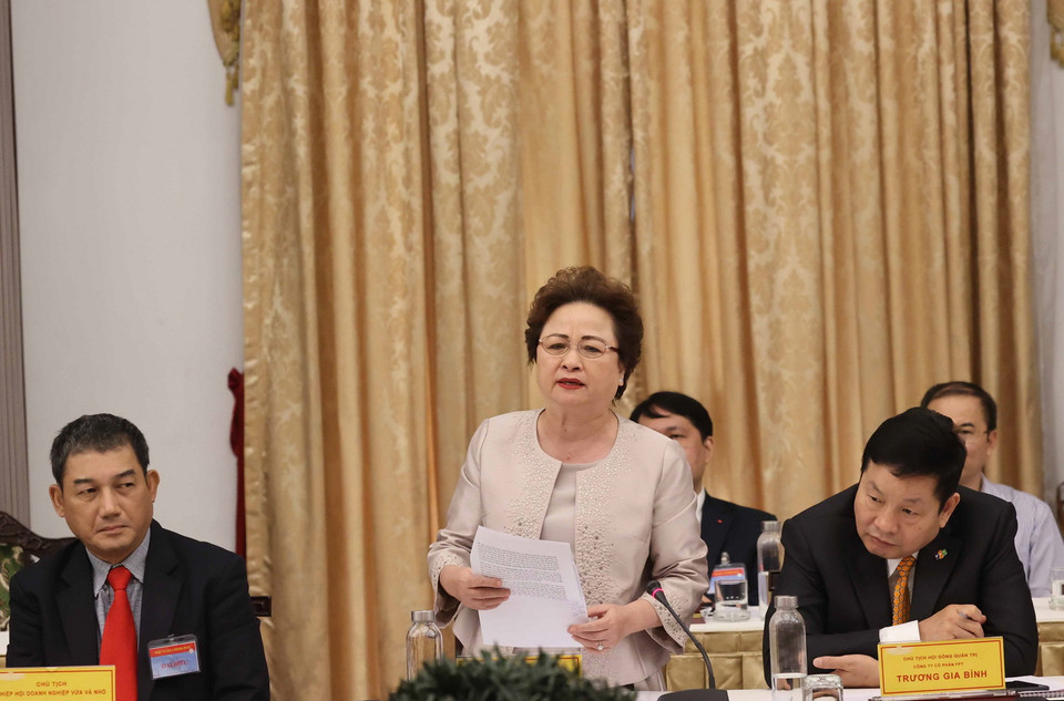 Bà Nguyễn Thị Nga, Chủ tịch Hội đồng quản trị Ngân hàng TMCP Đông Nam Á, Chủ tịch HĐQT Tập đoàn BRG. (Ảnh: Thống Nhất/TTXVN)