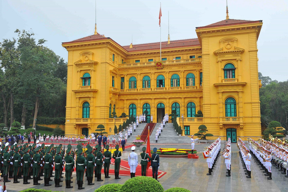 Quang cảnh Lễ đón. Ảnh: Minh Đức – TTXVN